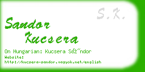 sandor kucsera business card